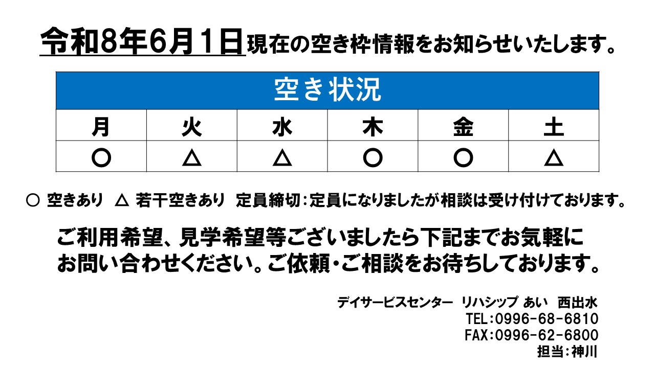 デイ西出水　6月